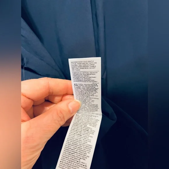 Athleta Navy Midday Relaxed Poplin Button-Down Long Sleeve Shirt, Women’s M - Picture 7 of 12